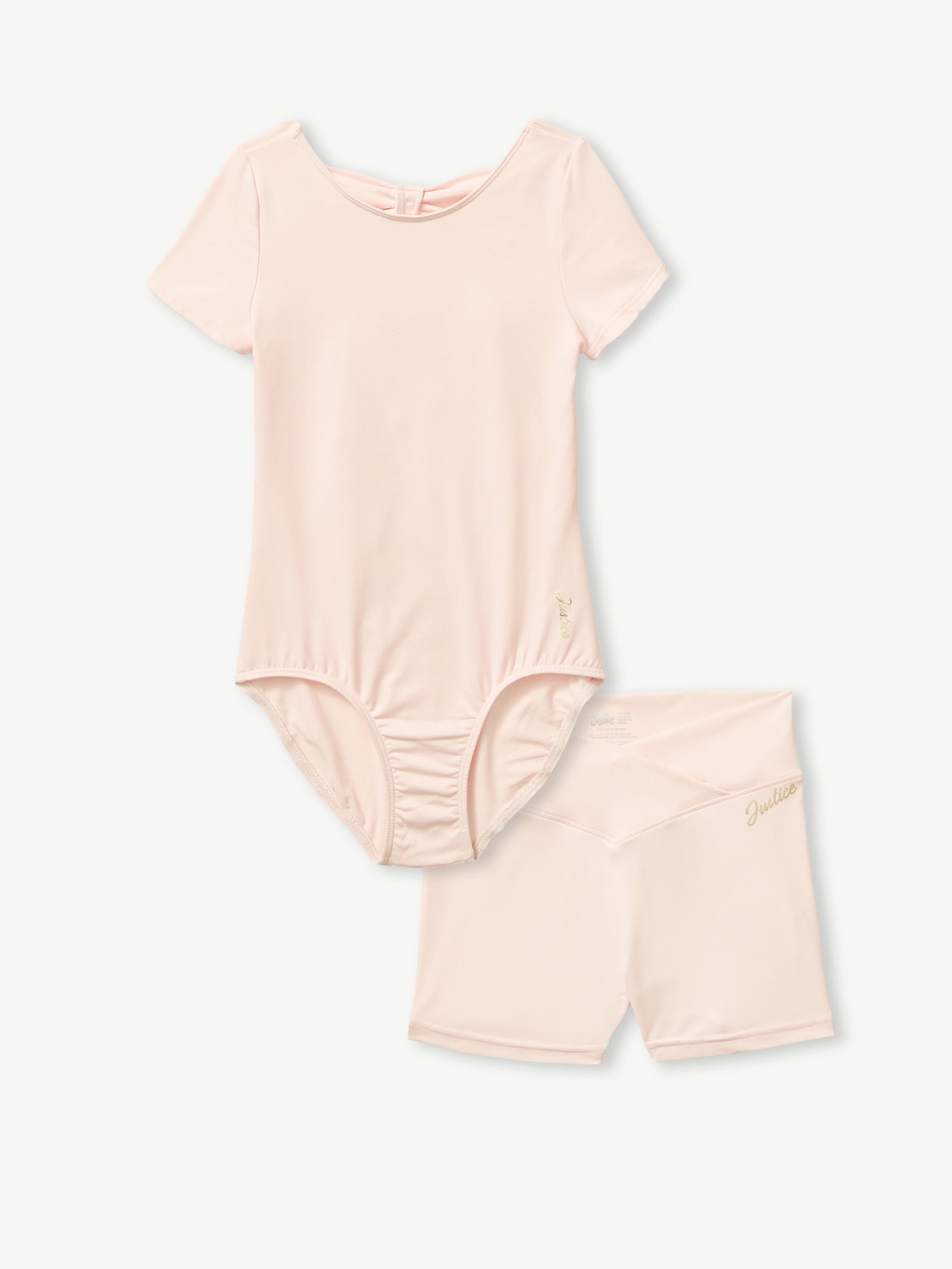 Justice Girls Cap Sleeve Leotard and Dance Short, Sizes XS-XL