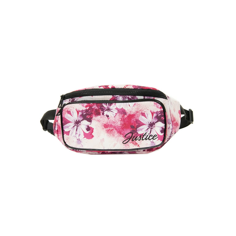 Justice Girls Pink Floral Print Fanny Pack