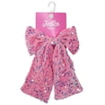 thumbnail image 1 of Justice Girls Pink Velvet Sequin Hair Bow Barrette, 1 of 1