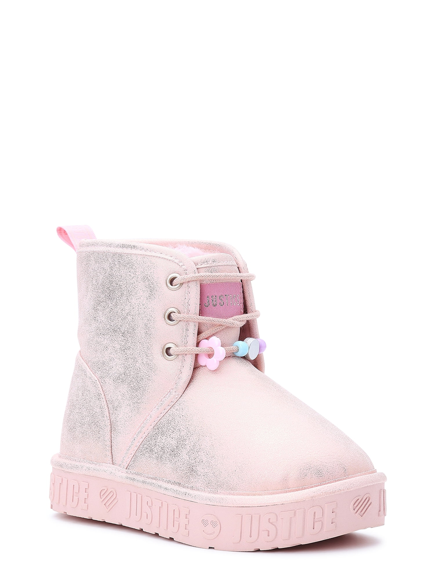 Justice Girls Platform Faux Shearling Beaded Boots Sizes 13 4