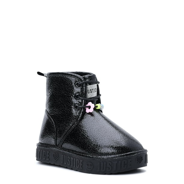 Justice Girls Platform Faux Shearling Beaded Boots, Sizes 134