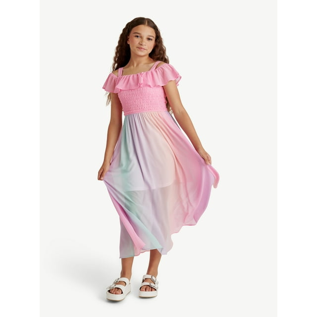 Justice Girls Pleated Ombre Dress, Sizes XS-XLP
