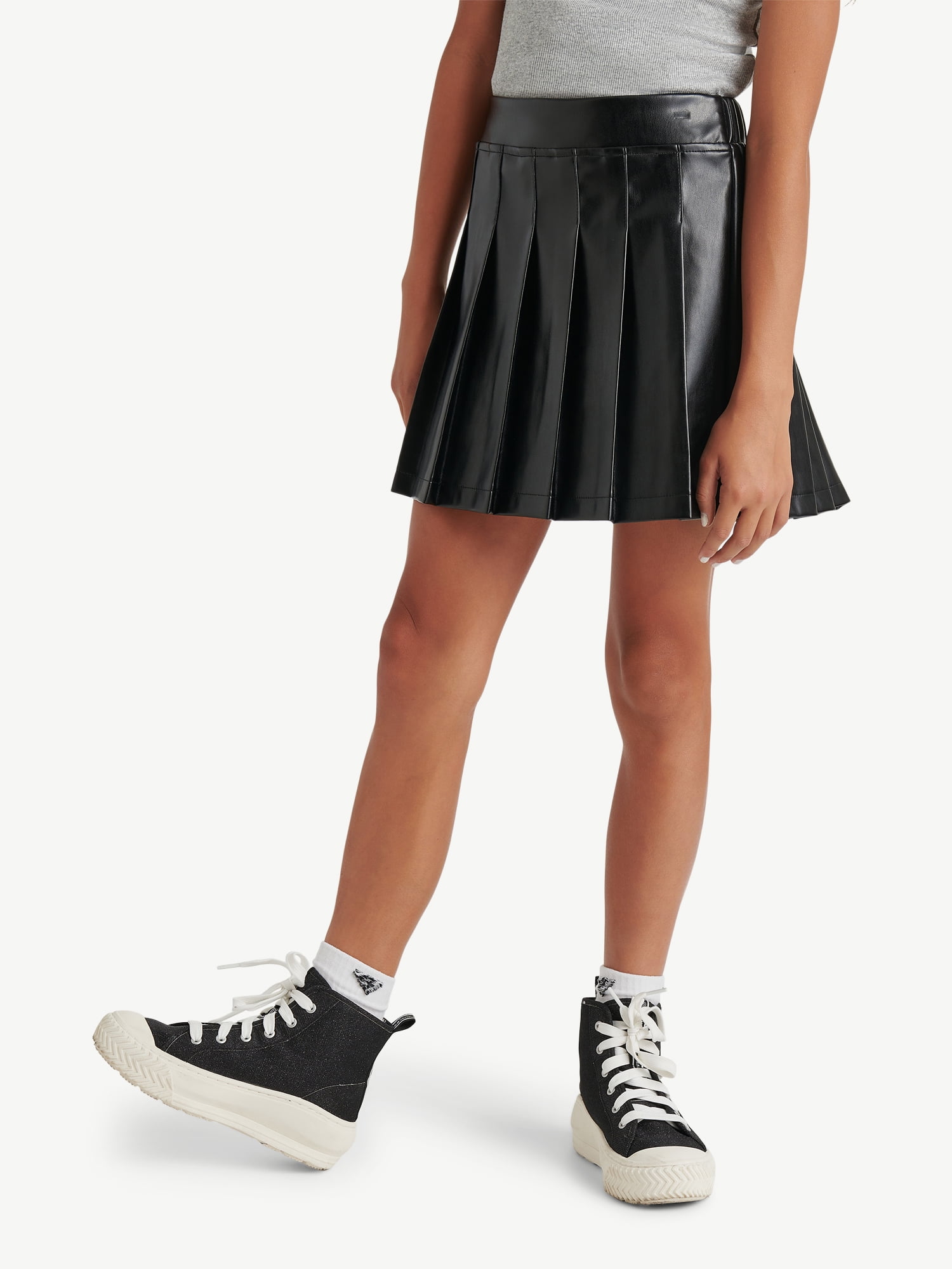 Justice Girls Pleated Pleather Skirt, Sizes Xs-Xlp - Walmart.com