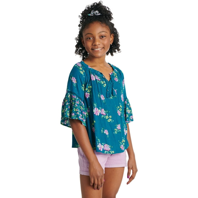 Girls peasant top cheap