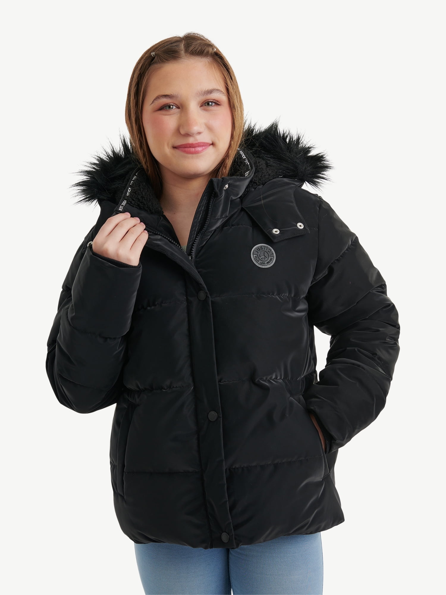 Justice Girls Puffer Jacket, Sizes XS-XL