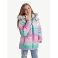 thumbnail image 1 of Justice Girls Puffer Jacket with Faux Fur Lined Hood, Sizes 5-18, 1 of 5