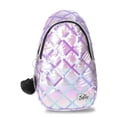 thumbnail image 1 of Justice Girls Quilted Sequin Sling Bag with Pom Pom Keychain, Purple, 1 of 5