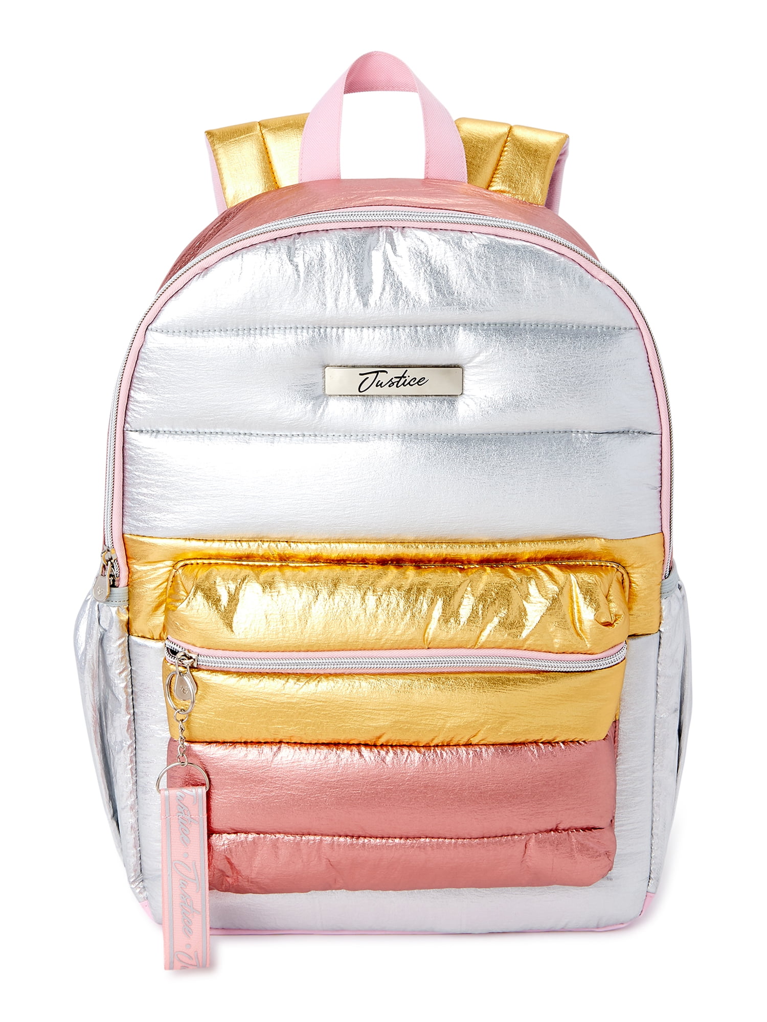 Justice silver cheap backpack