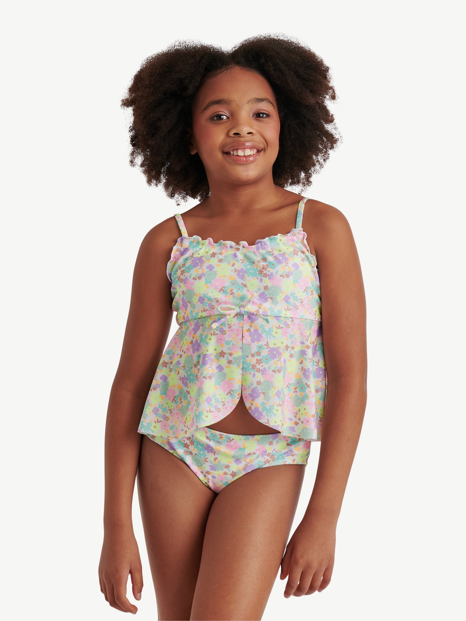 Justice Girls Retro Ditsy Tankini Swimsuit, Sizes XS-XL