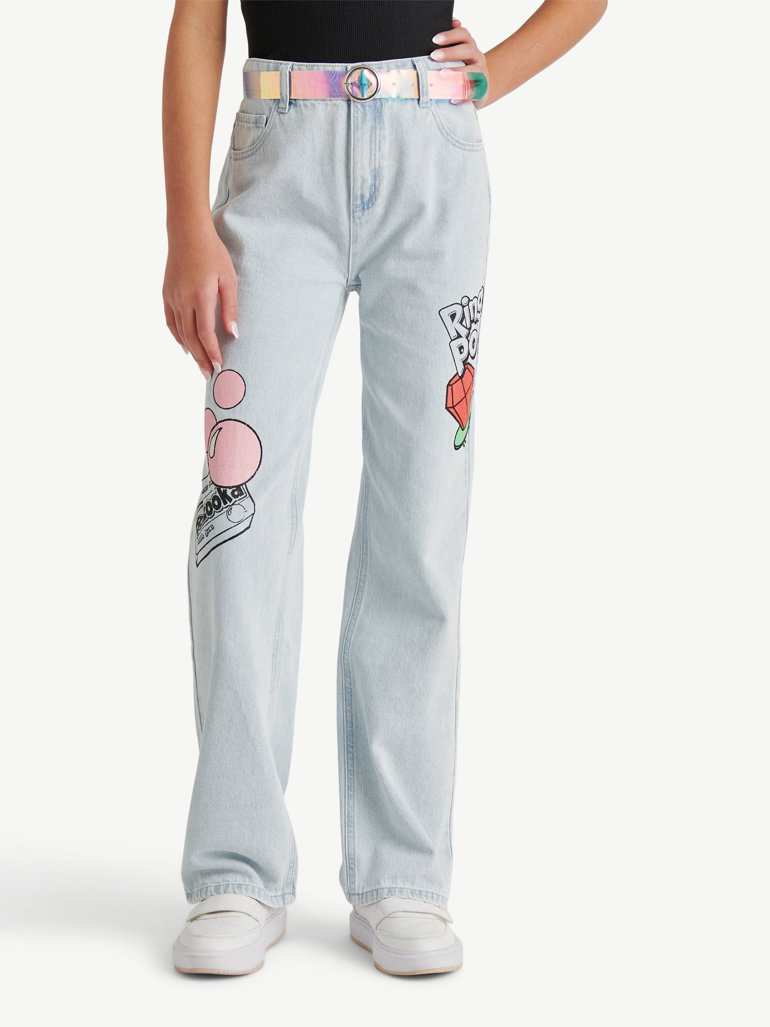 Justice Girls Ring Pop Collab Jeans, Sizes 6-18, Slim & Plus Justice Girls Ring Pop Collab Jeans, Sizes 6-18, Slim & Plus