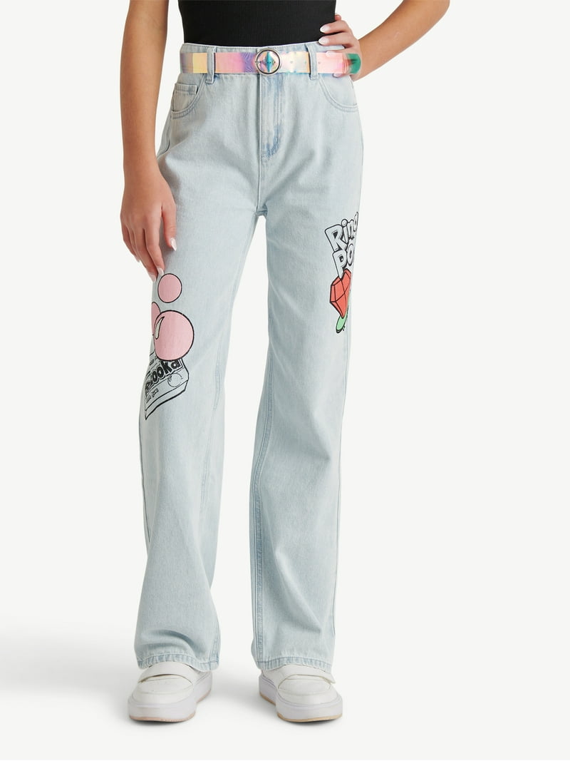Justice Girls Candy Collab Jeans with Belt, Sizes 6-18, Slim