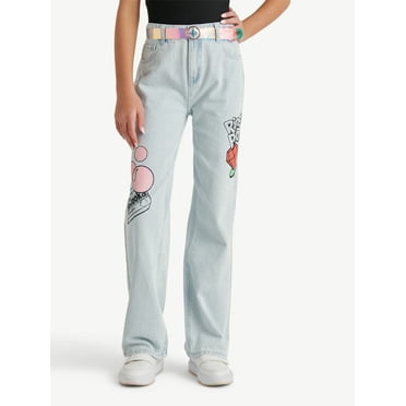 Justice Girls Ring Pop Collab Jeans, Sizes 6-18, Slim & Plus