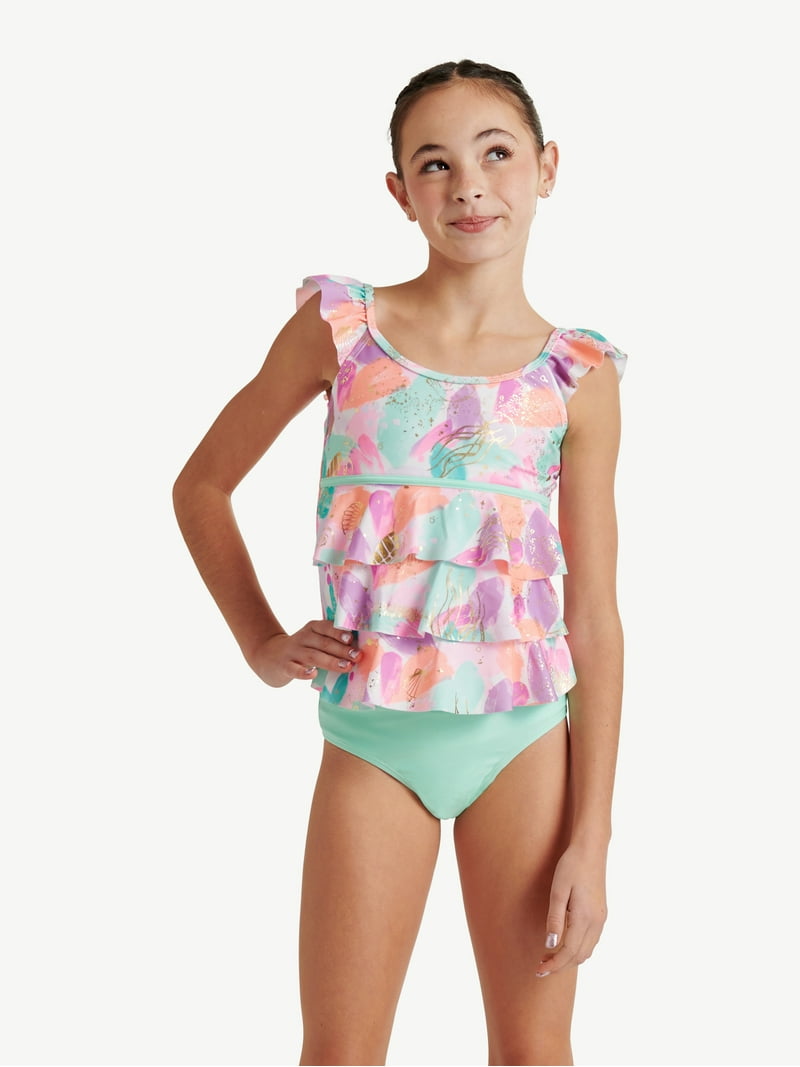Justice Girls Triple Ruffle Tankini Top