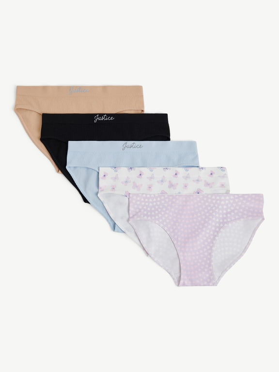 Girls Seamless Bikini Undies, 5-Pack, Sizes 6-16