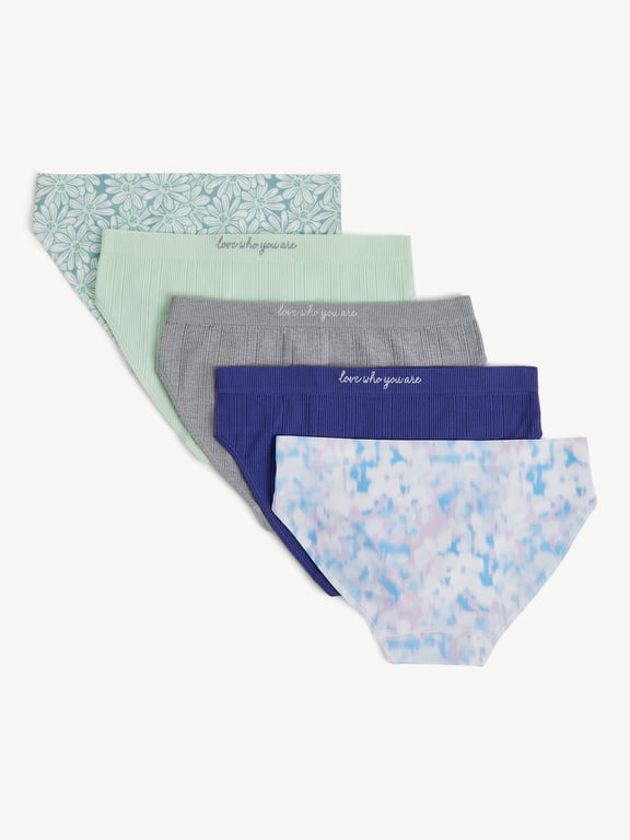 Girls Seamless Bikini Undies, 5-Pack, Sizes 6-16