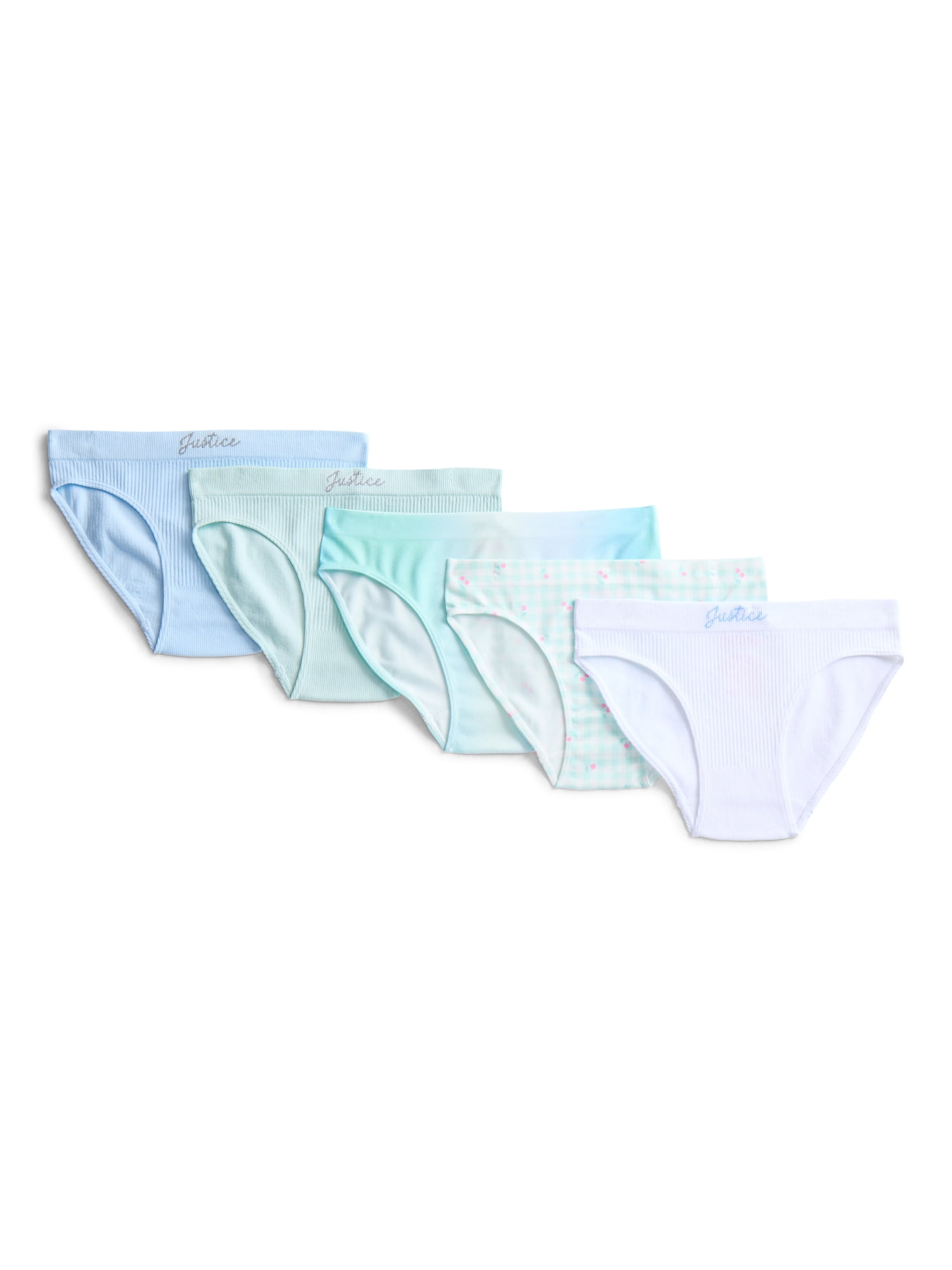 Justice Girls Seamless Bikini Undies, 5-Pack, Sizes 6-16