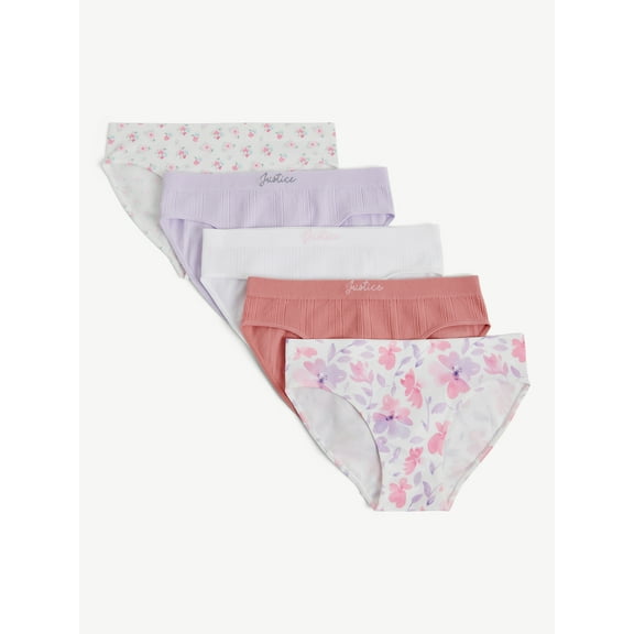 Justice Girls Seamless Bikini Undies, 5-Pack, Sizes 6-16