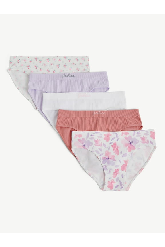 Girls Seamless Bikini Undies, 5-Pack, Sizes 6-16