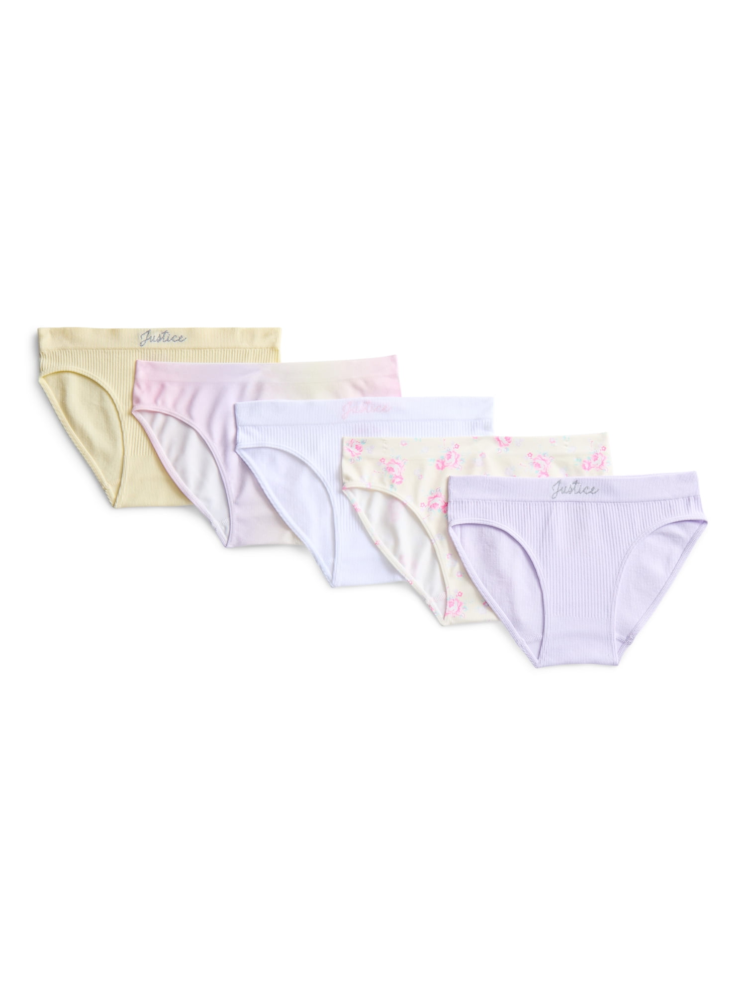 Justice Girls Seamless Bikini Undies, 5-Pack, Sizes 6-16