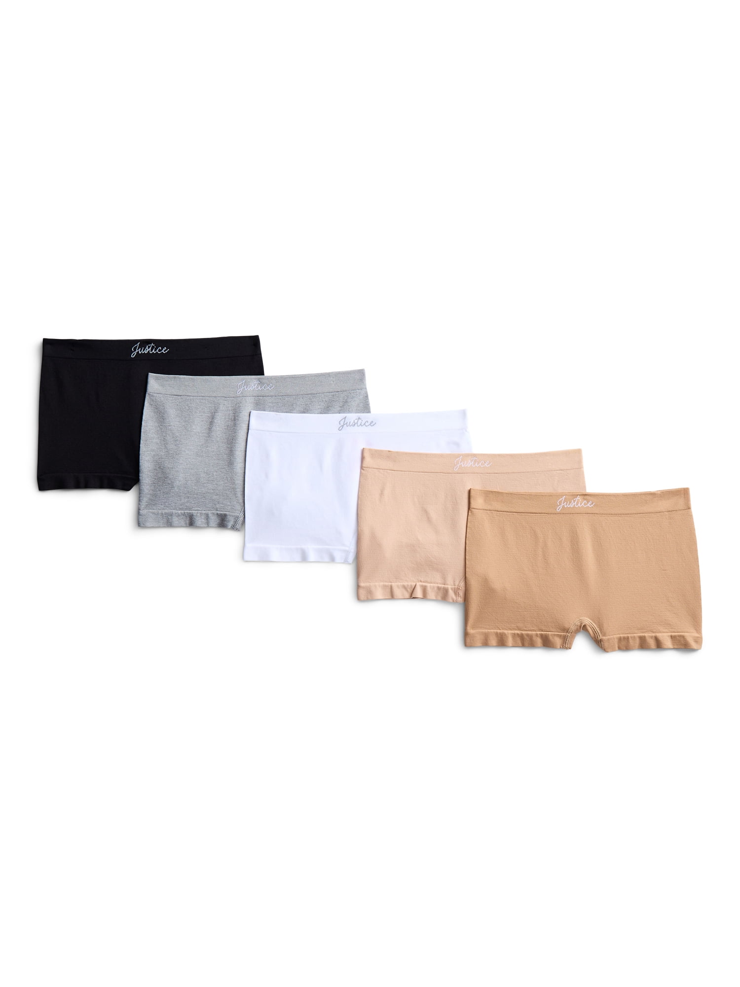 Justice Girls Seamless Shortie Undies, 5-Pack, Sizes 6-16