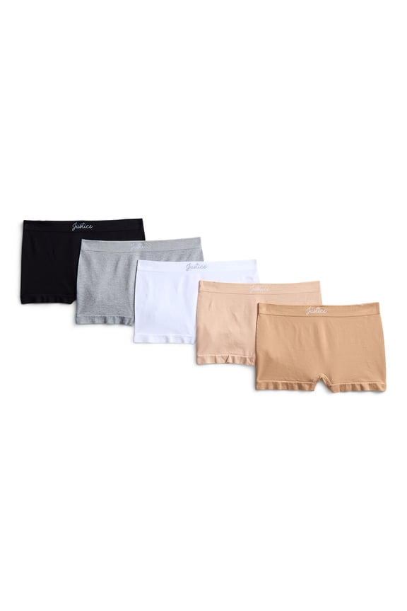 Girls Seamless Shortie Undies, 5-Pack, Sizes 6-16
