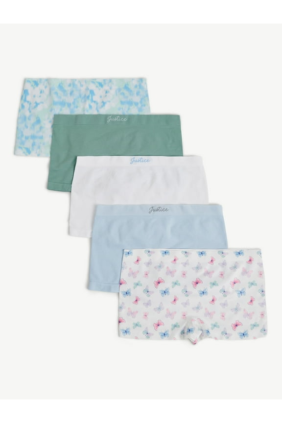 Girls Seamless Shortie Undies, 5-Pack, Sizes 6-16