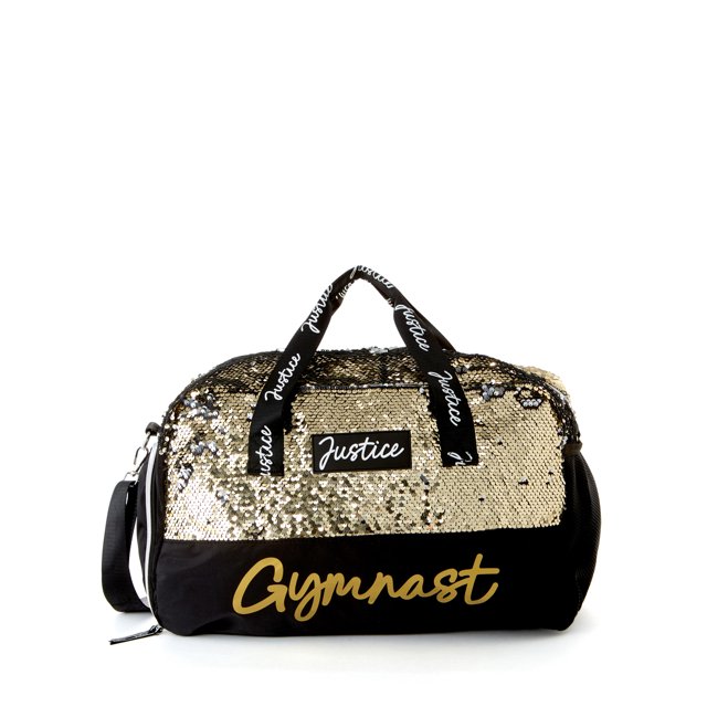 Shop Justice Girls Sequin Double Handle Duffel Bag with Removable