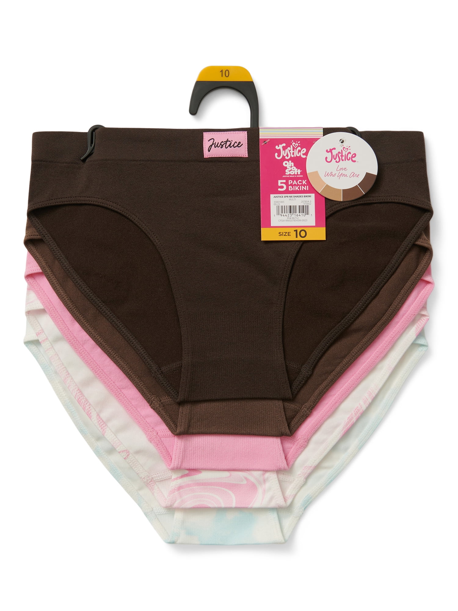 Justice Girls "Shades Collection" Bikini Undies, 5-Pack, Sizes 6-16
