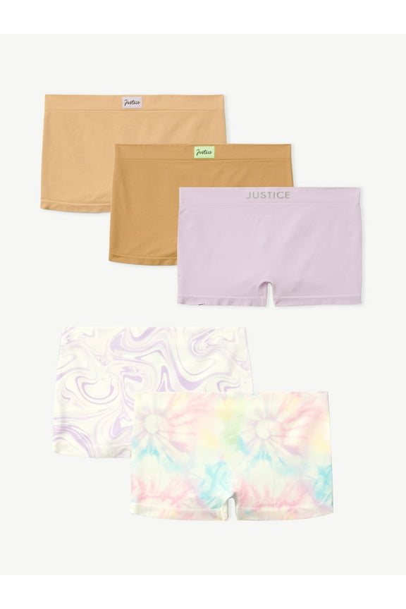 Girls "Shades Collection" Shortie Undies, 5-Pack, Sizes 6-16