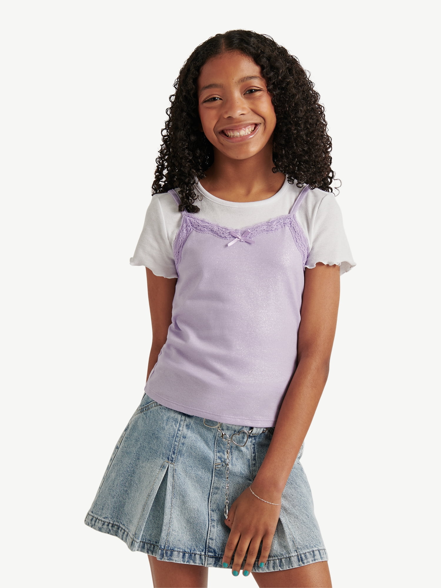 Justice Girls Shine Rib Twofer, Sizes XS - XLP