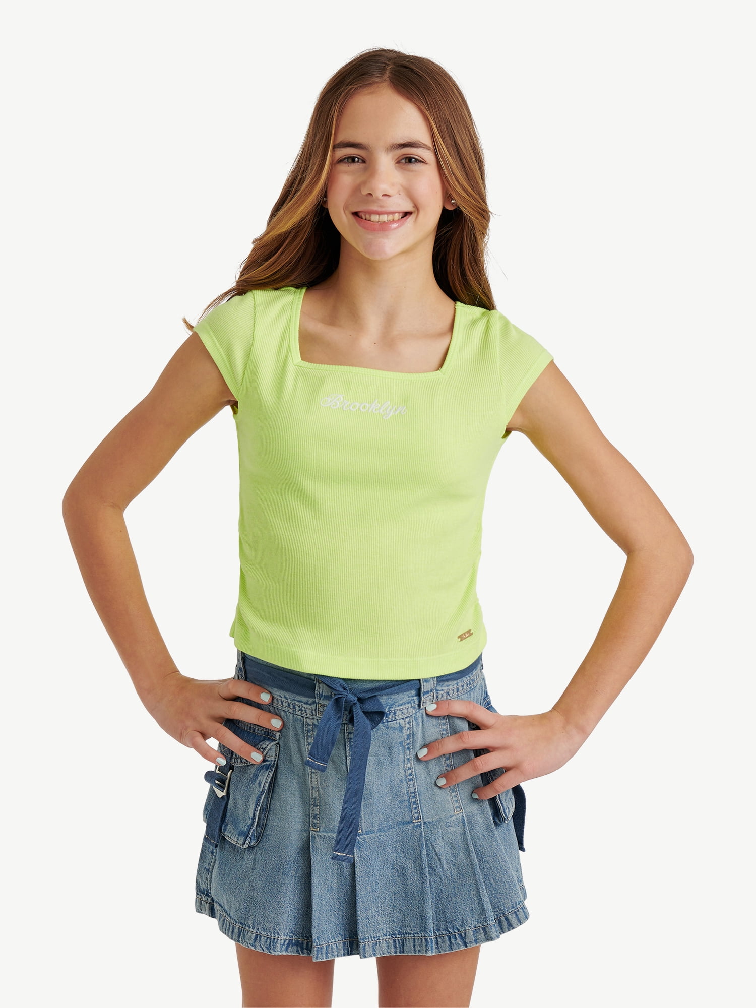 Justice Girls Short Sleeve Active Top, Sizes XS - XLP