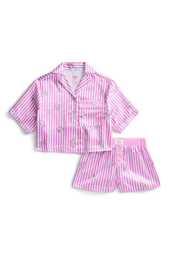 Girls Short Sleeve Button Top and Shorts Pajama Set, 2-Piece, Sizes 5-18