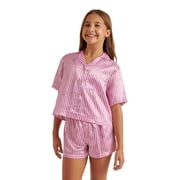Girls Short Sleeve Button Top and Shorts Pajama Set, 2-Piece, Sizes 5-18