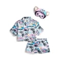 thumbnail image 1 of Justice Girls x Nascar Short Sleeve Button Top, Shorts and Eye Mask Pajama Set, 3-Piece, Sizes 5-18, 1 of 3