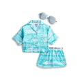thumbnail image 1 of Justice Girls x Nascar Short Sleeve Button Top, Shorts and Eye Mask Pajama Set, 3-Piece, Sizes 5-18, 1 of 3