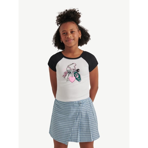 Justice Girls Short Sleeve Raglan Tee, Sizes XS - XLP