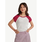 Justice Girls Short Sleeve Raglan Tee, Sizes XS - XLP
