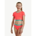 thumbnail image 1 of Justice Girls Short Sleeve Rashguard with Bikini Bottom Two-Piece, Sizes 5-18, 1 of 8