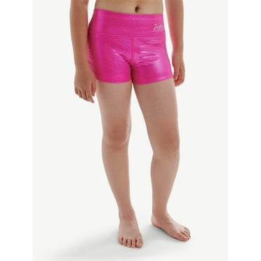Justice Girls Side Cinch Compression Foil Short, Sizes XS-XL