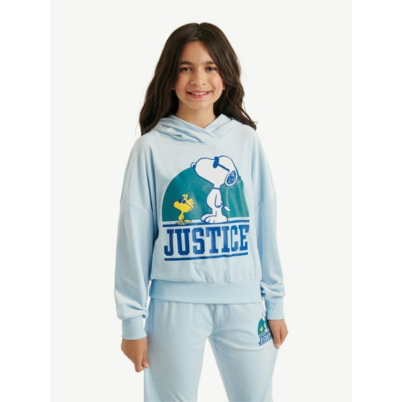 Justice x Snoopy Girls Velour Hoodie, Sizes XS - XLP