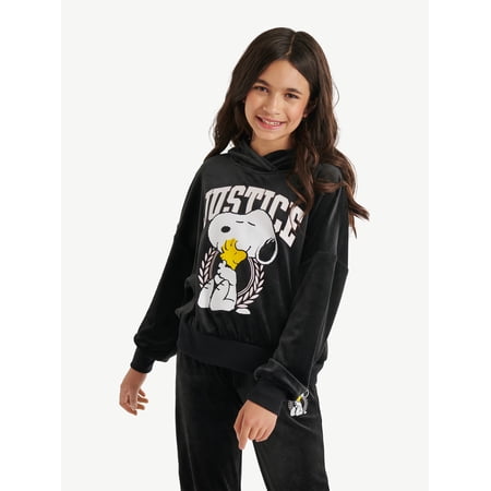 Justice x Snoopy Girls Velour Hoodie, Sizes XS - XLP