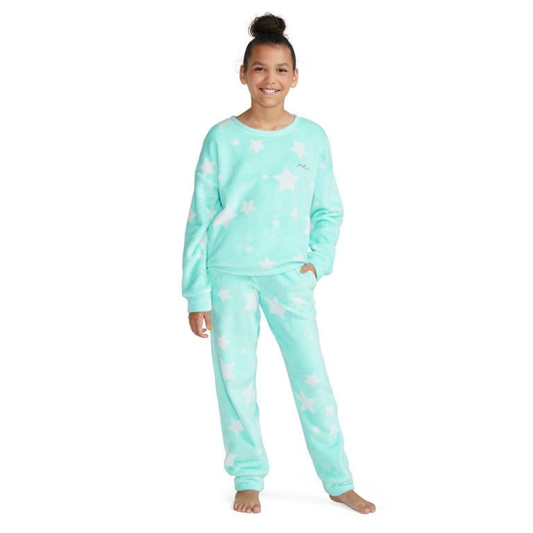 Justice Girls Soft Fleece 3-Piece Pajama Set with Chenille Sock