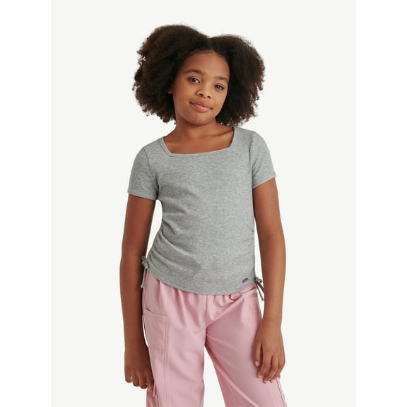 Justice Girls Square Neck Short Sleeve Top, Sizes XS - XLP