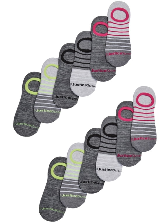 Girls Stay Put Liner Socks, 12-Pack, Sizes M-L