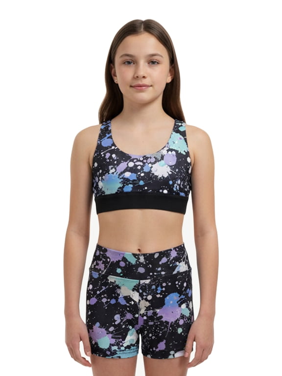 Girls' Strappy Back Sports Bra, Sizes XS-XL