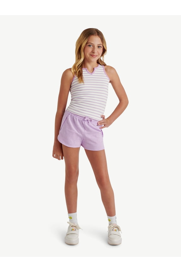 Girls Striped Tee & Short Set, Sizes XS - XLP