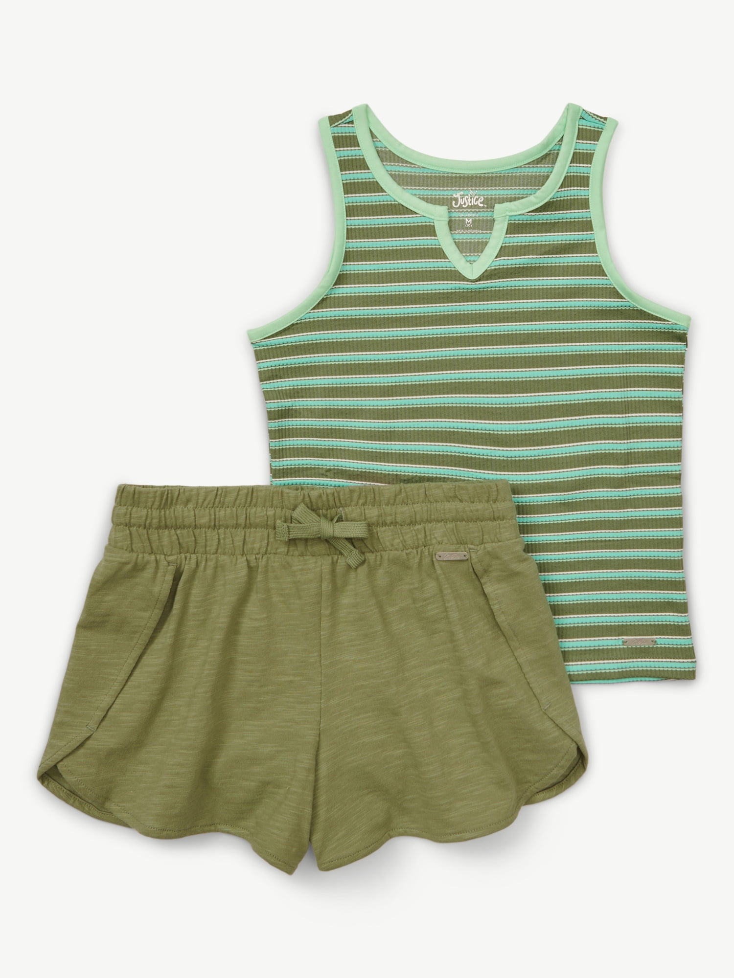 Justice Girls Striped Tee & Short Set, Sizes XS - XLP