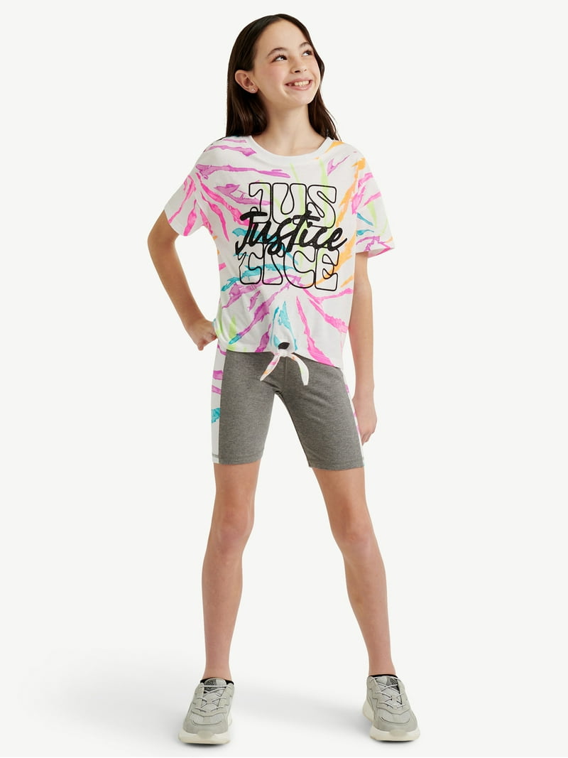Justice Girls T-Shirt and Bike Short, Sizes XS-XLP - Walmart.com