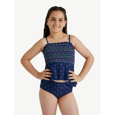 Justice Girls Textured Tankini Swimsuit, 2 Piece, Sizes XS-XL