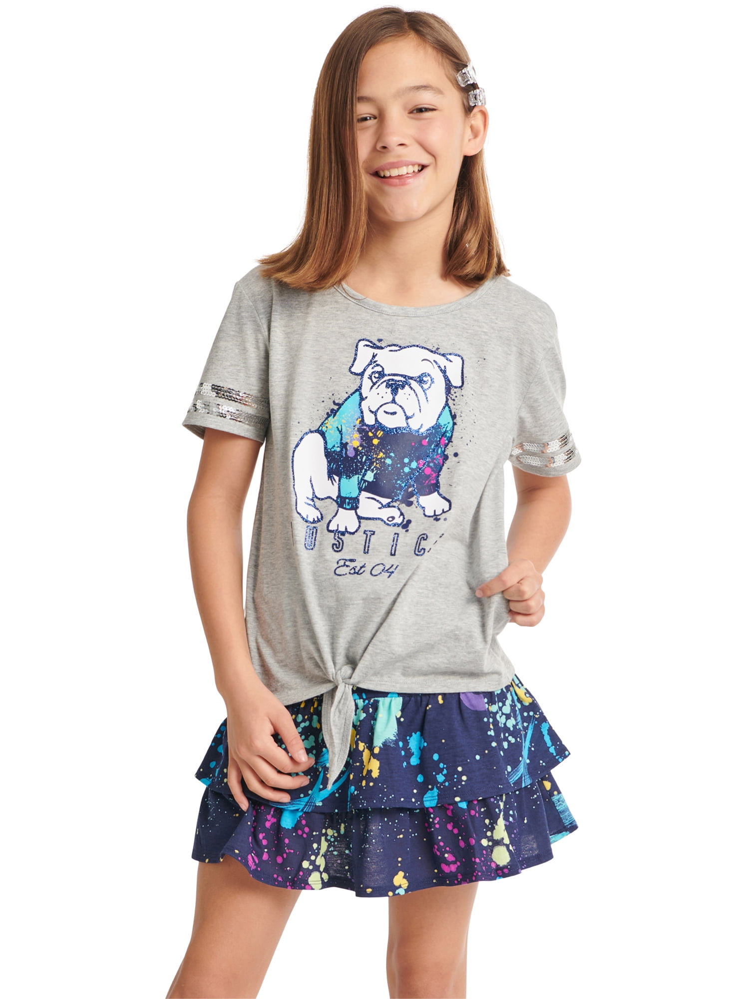 Justice Girls Holiday Gifting Graphic Long Sleeve T-Shirt